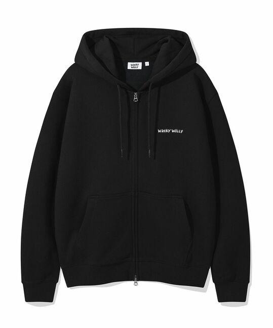 BASIC WACKY TYPO LOGO HOODED ZIP-UP