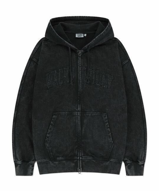 WACKY BIG APPLIQUÉ WASHED HOODED ZIP-UP