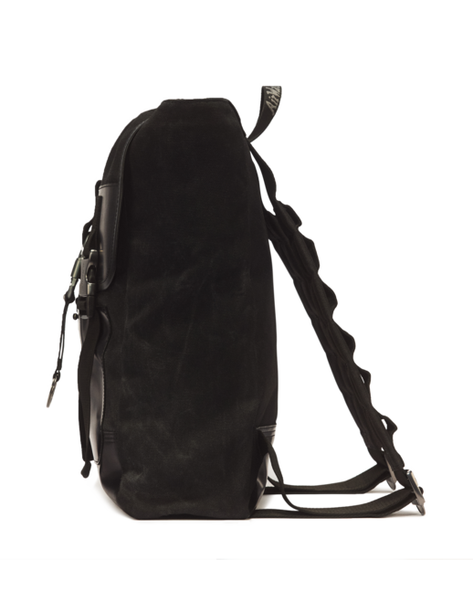 UTILITY BACKPACK BLACK WAXED CANVAS