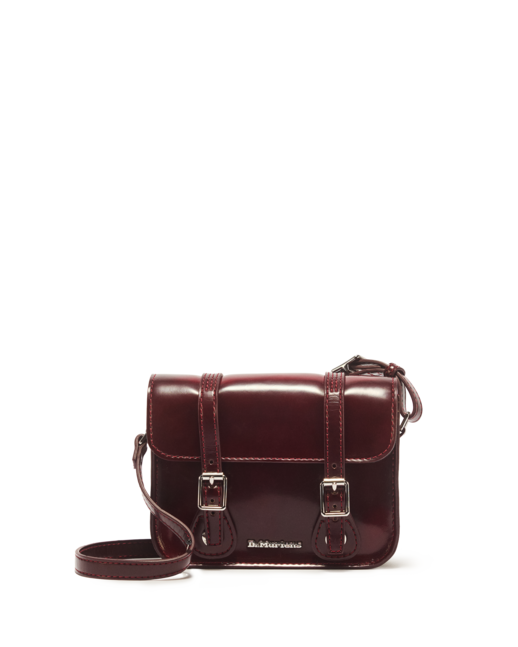 7" Vegan Satchel CHERRY RED CAMBRIDGE BRUSH