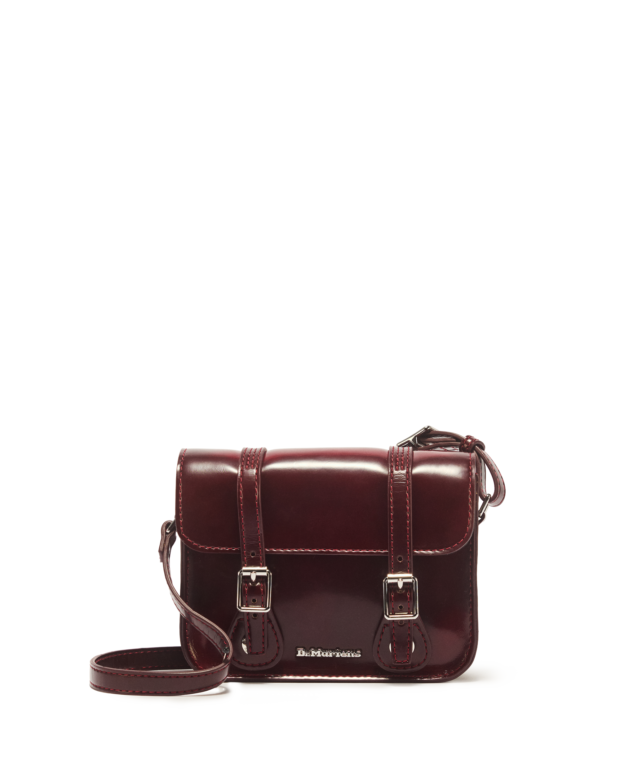 7" Vegan Satchel CHERRY RED CAMBRIDGE BRUSH