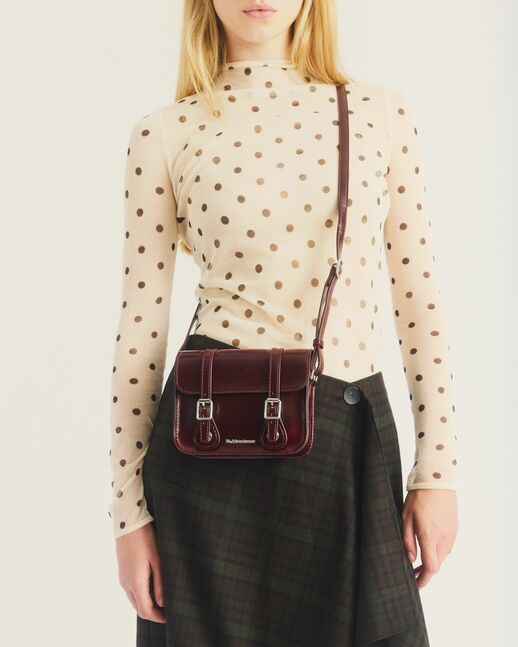7" Vegan Satchel CHERRY RED CAMBRIDGE BRUSH