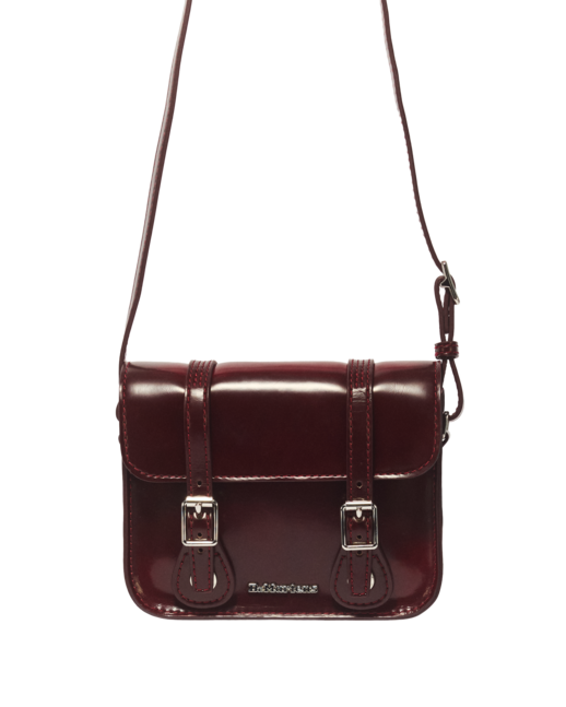 7" Vegan Satchel CHERRY RED CAMBRIDGE BRUSH