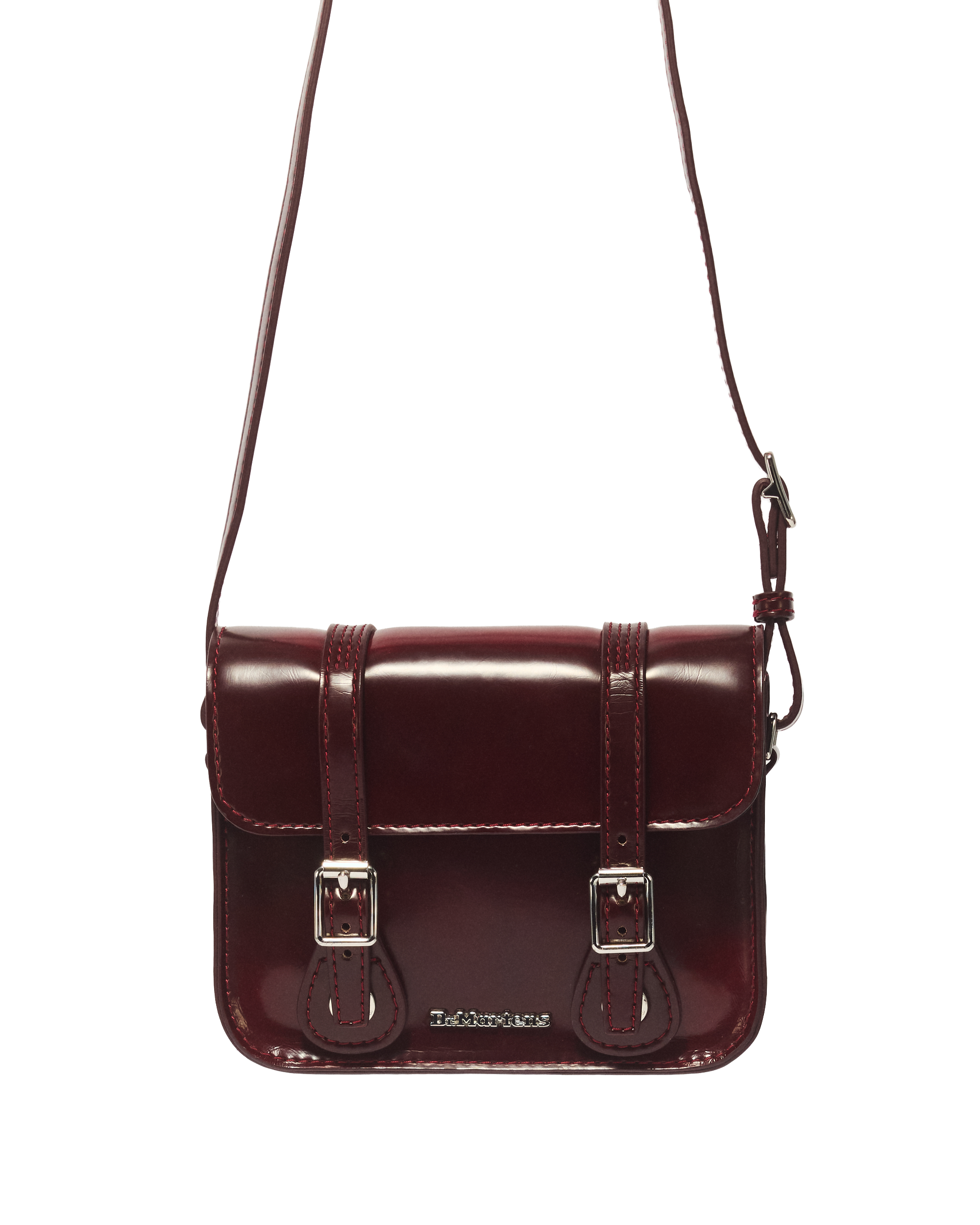 7" Vegan Satchel CHERRY RED CAMBRIDGE BRUSH