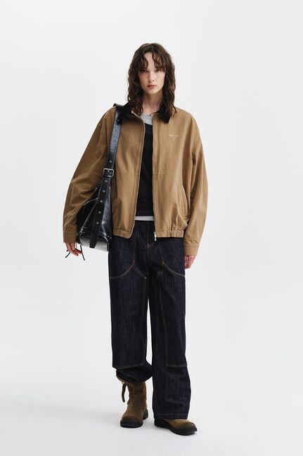 CORDUROY CONTRAST TRIM BLOUSON JUMPER