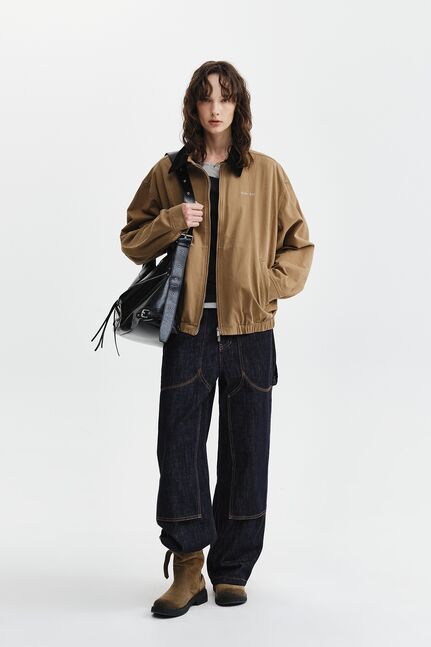 CORDUROY CONTRAST TRIM BLOUSON JUMPER