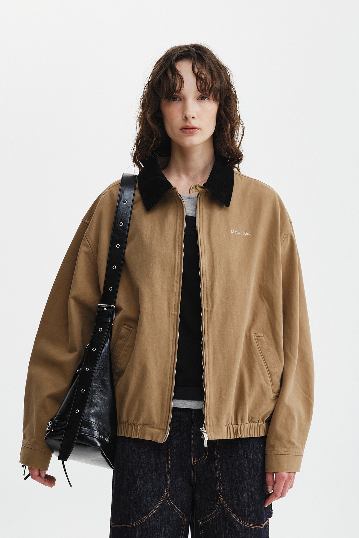 CORDUROY CONTRAST TRIM BLOUSON JUMPER