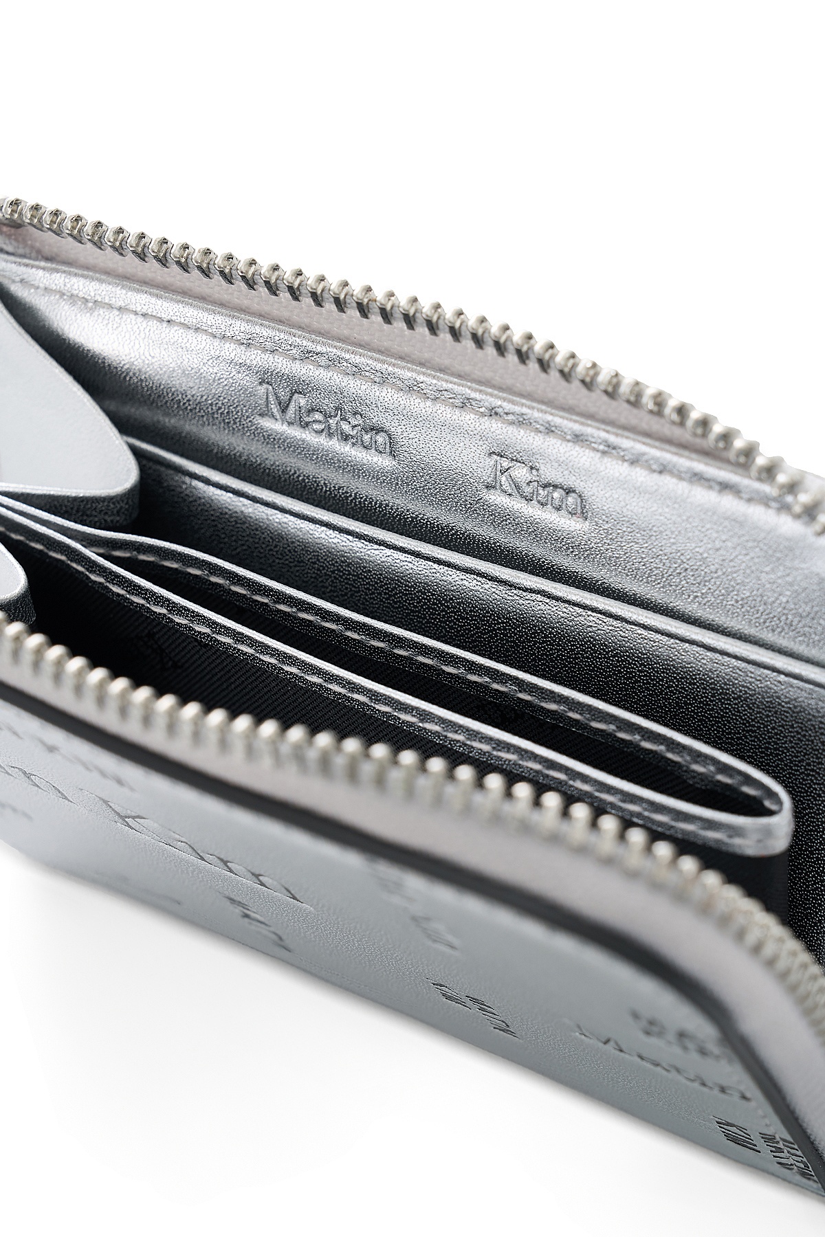 MATIN ALL-OVER LOGO HALF ROUND ZIP WALLET