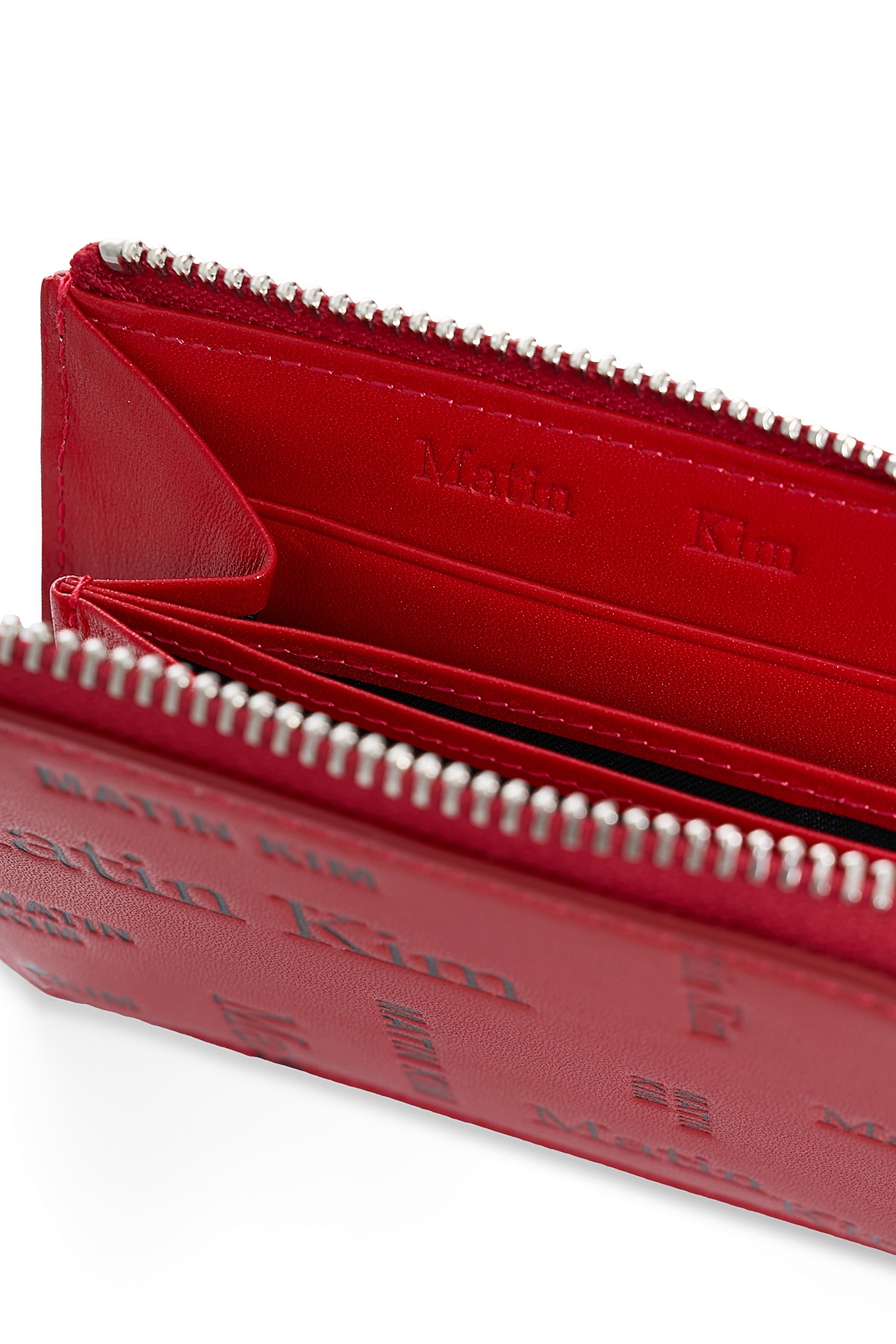 MATIN ALL-OVER LOGO HALF ROUND ZIP WALLET