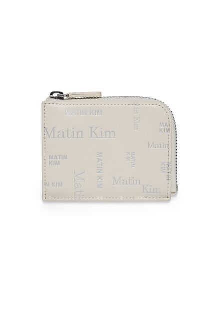 MATIN ALL-OVER LOGO HALF ROUND ZIP WALLET