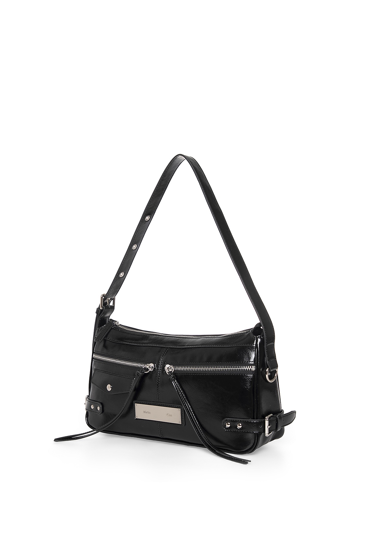 SIDE BUCKLE BIKER SHOULDER BAG