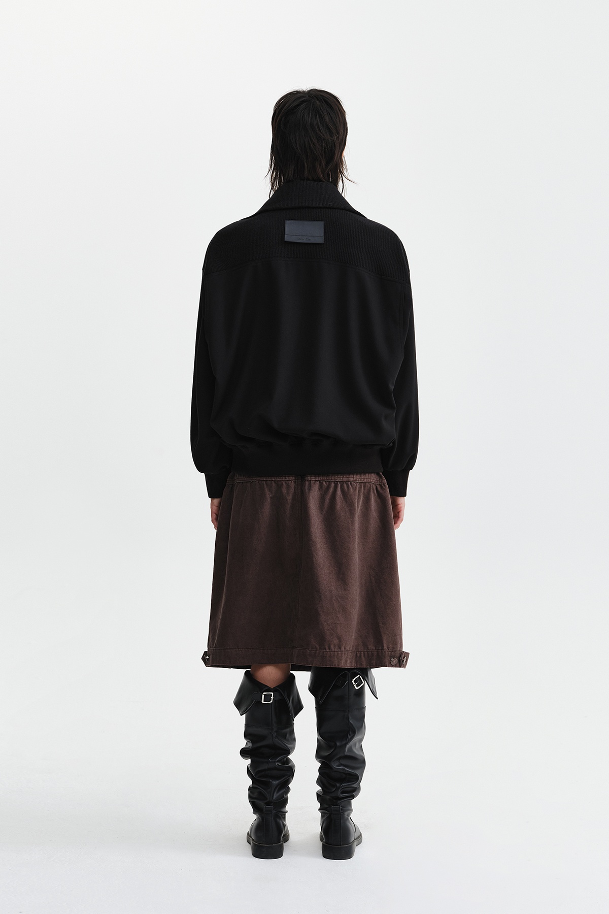 ASYMMETRIC KNIT PANEL JUMPER