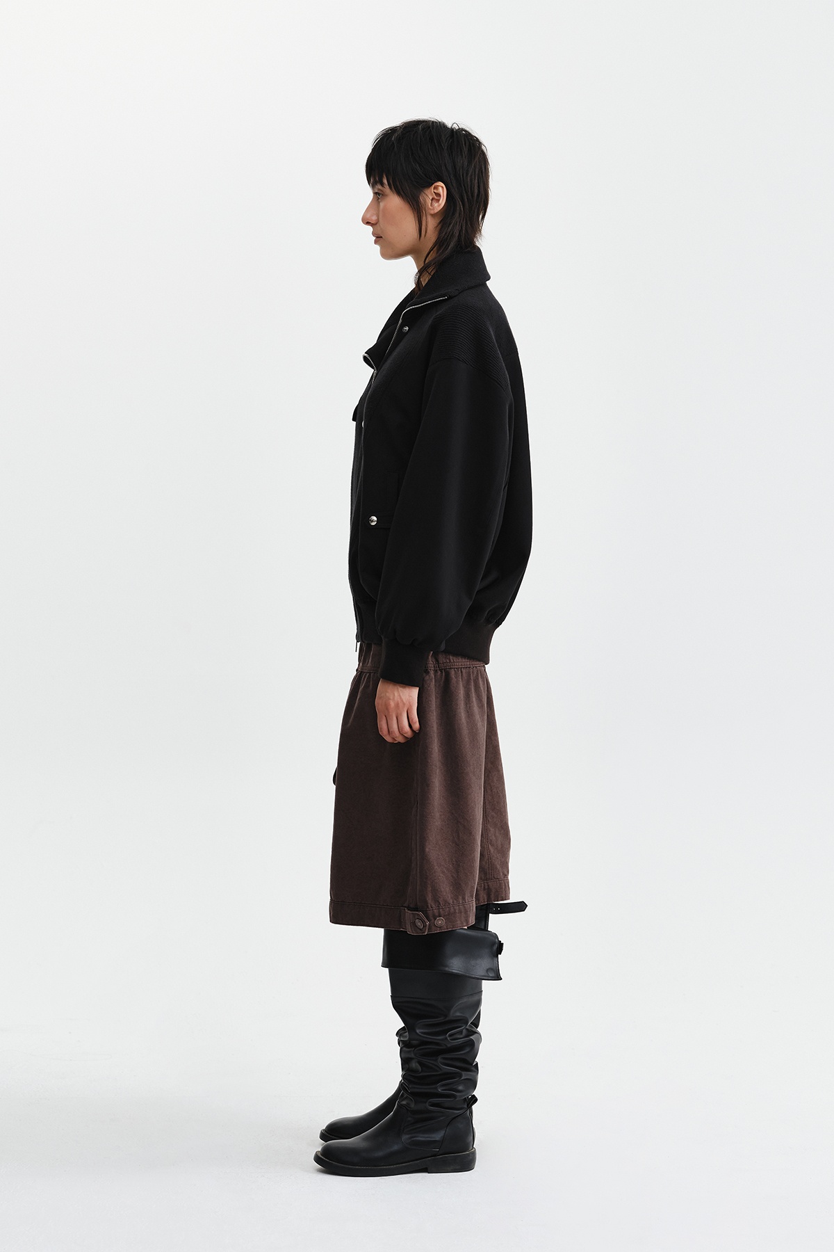 ASYMMETRIC KNIT PANEL JUMPER