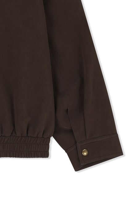 SMALL LOGO FAUX SUEDE HIGH NECK JUMPER