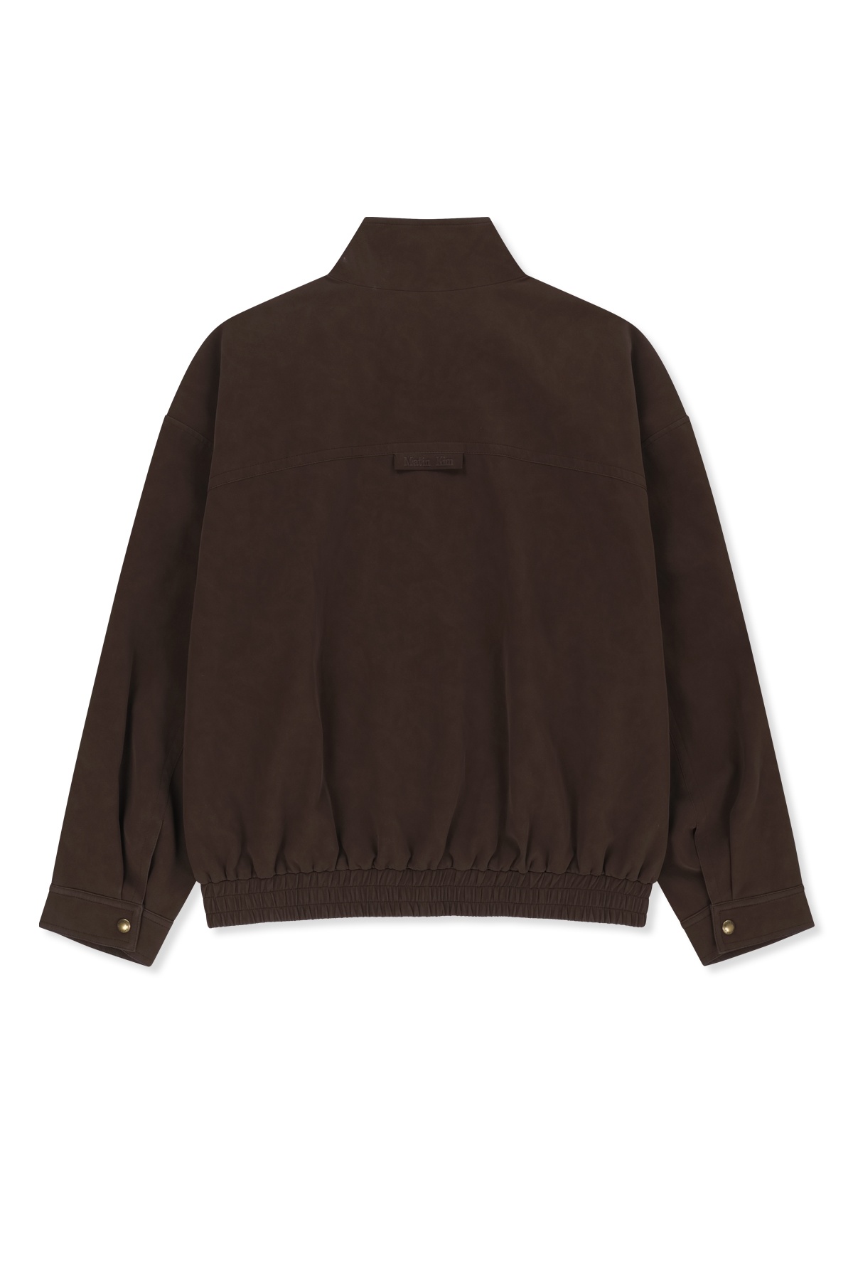 SMALL LOGO FAUX SUEDE HIGH NECK JUMPER