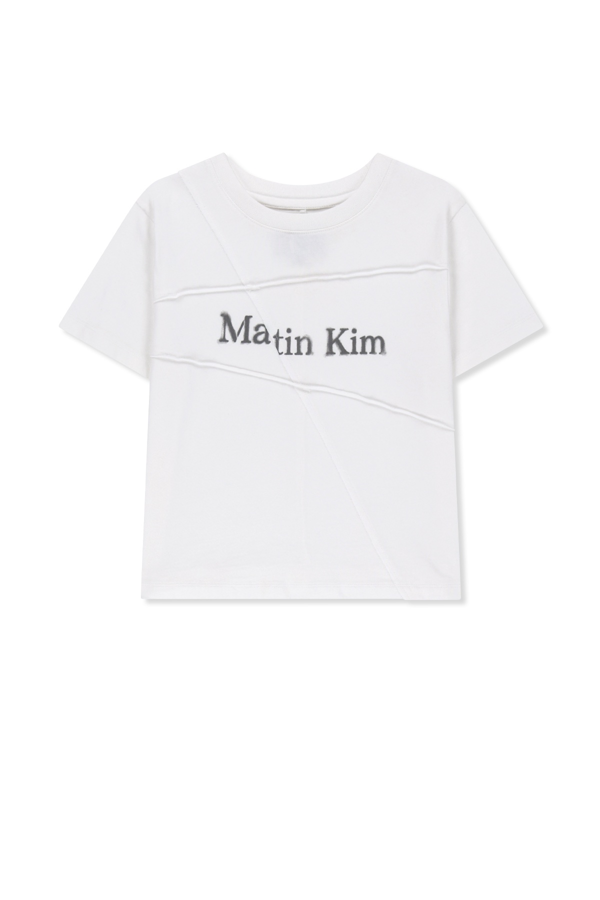 DIAGONAL CUT LOGO CROP TOP