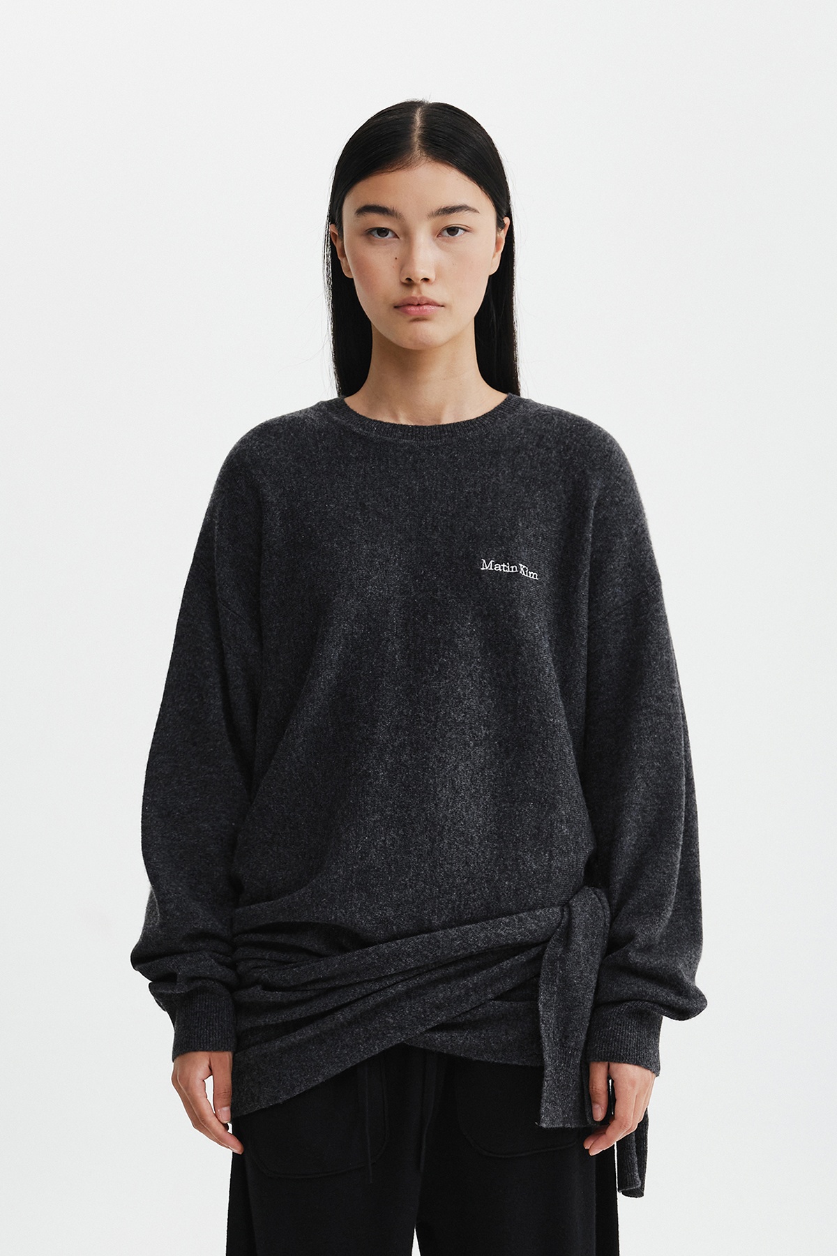 WRAP TIE KNIT PULLOVER