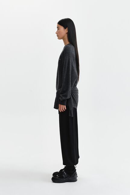 WRAP TIE KNIT PULLOVER