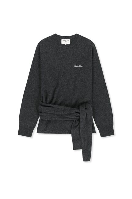 WRAP TIE KNIT PULLOVER