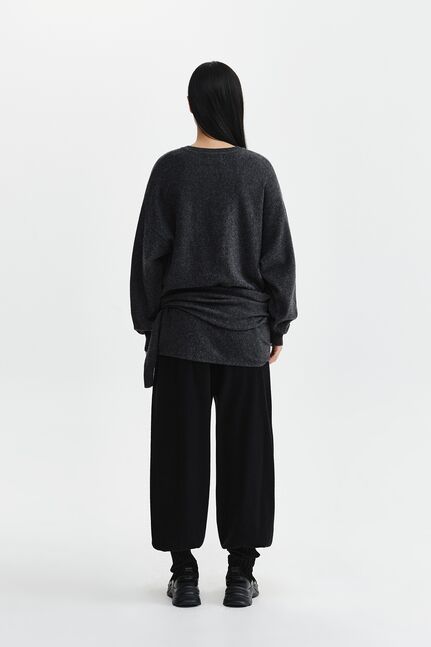 WRAP TIE KNIT PULLOVER
