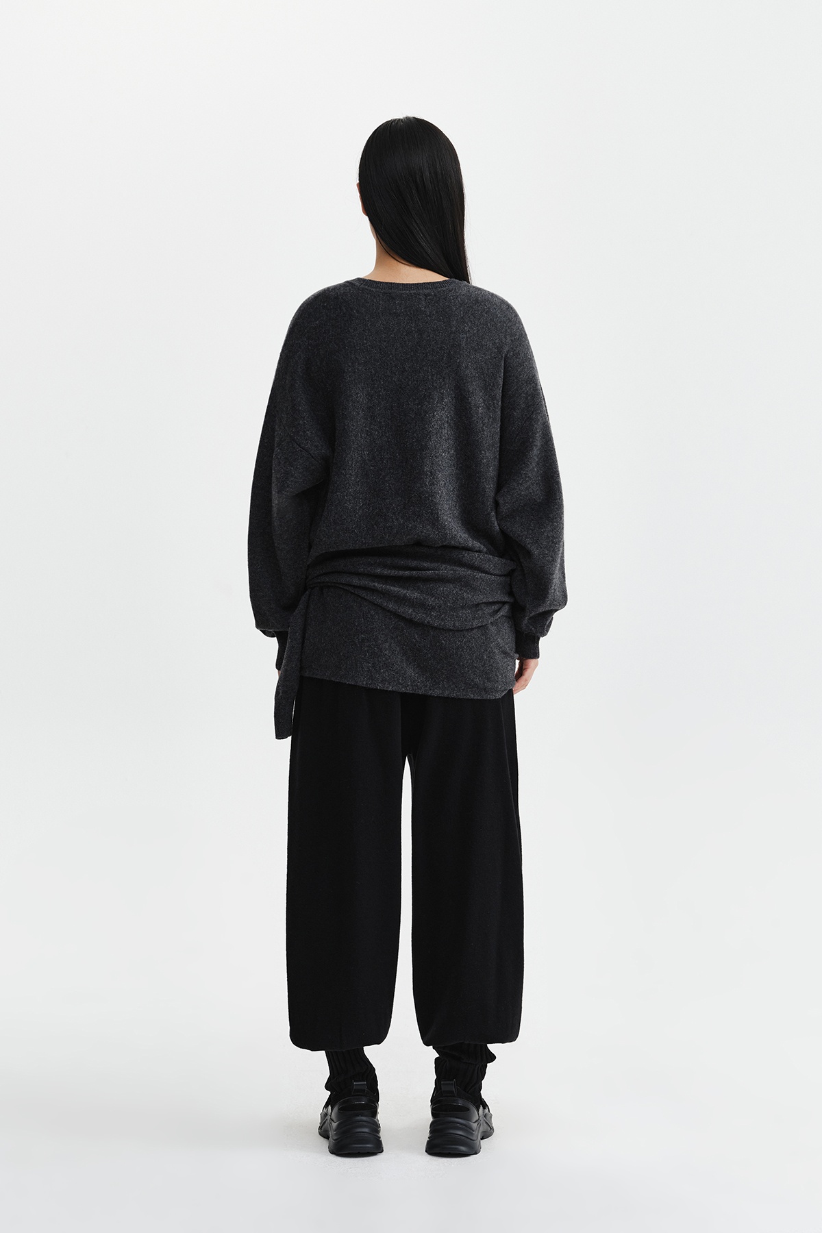 WRAP TIE KNIT PULLOVER