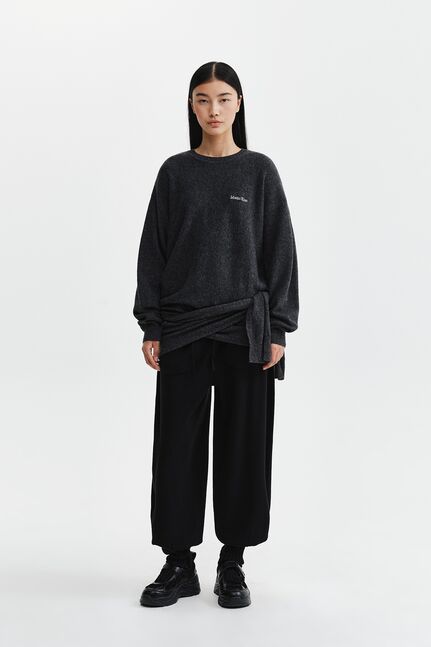WRAP TIE KNIT PULLOVER