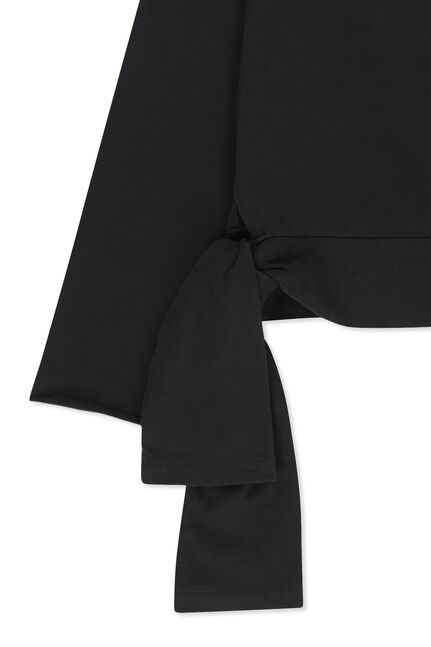 BACK LOGO RAW CUT BOAT NECK TOP