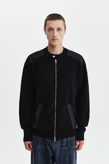 PATCH DETAIL KNIT ZIP UP FOR MEN
