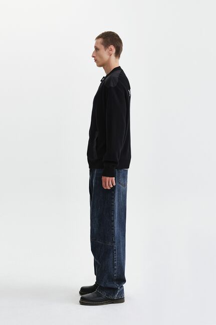 PATCH DETAIL KNIT ZIP UP FOR MEN