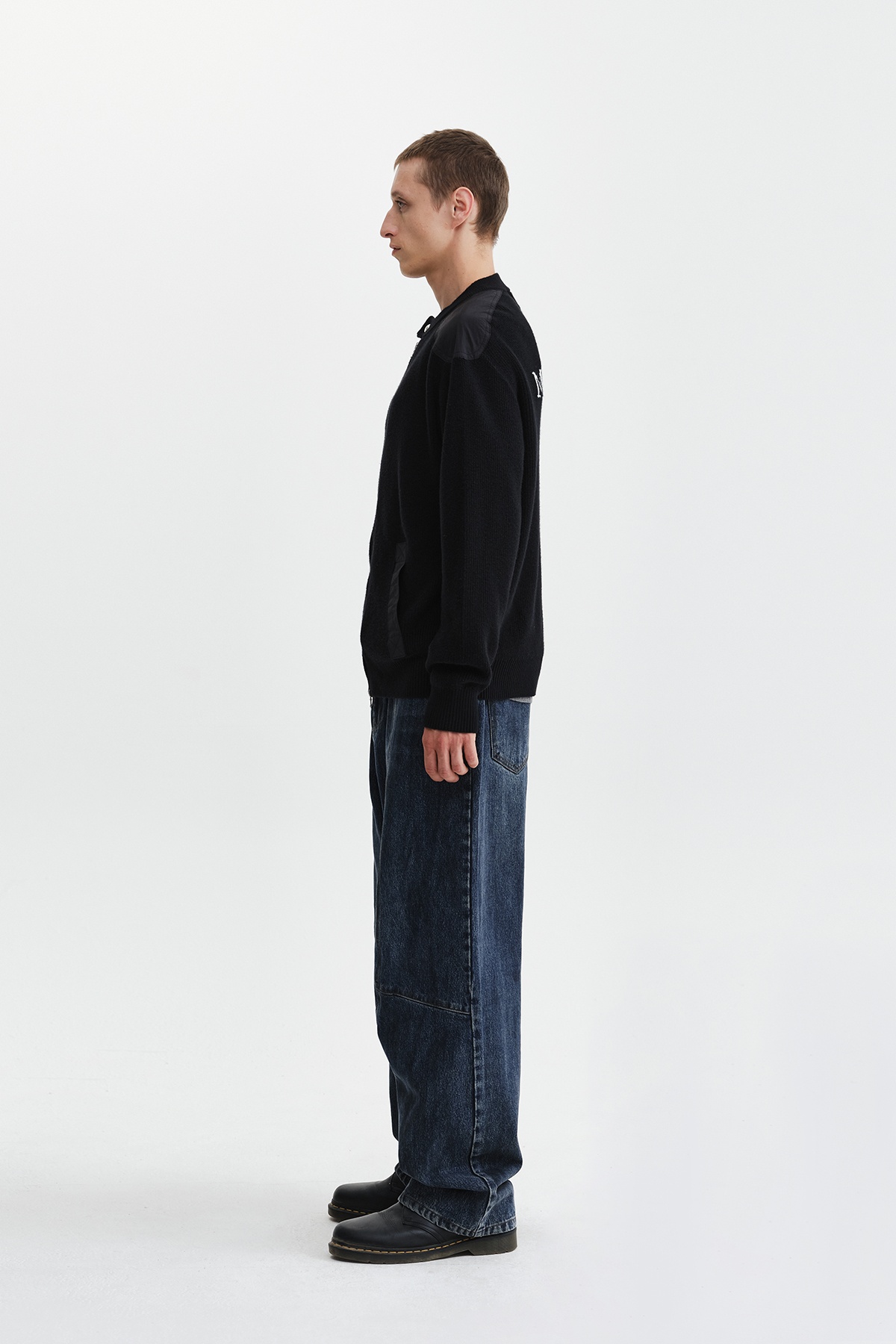 PATCH DETAIL KNIT ZIP UP FOR MEN