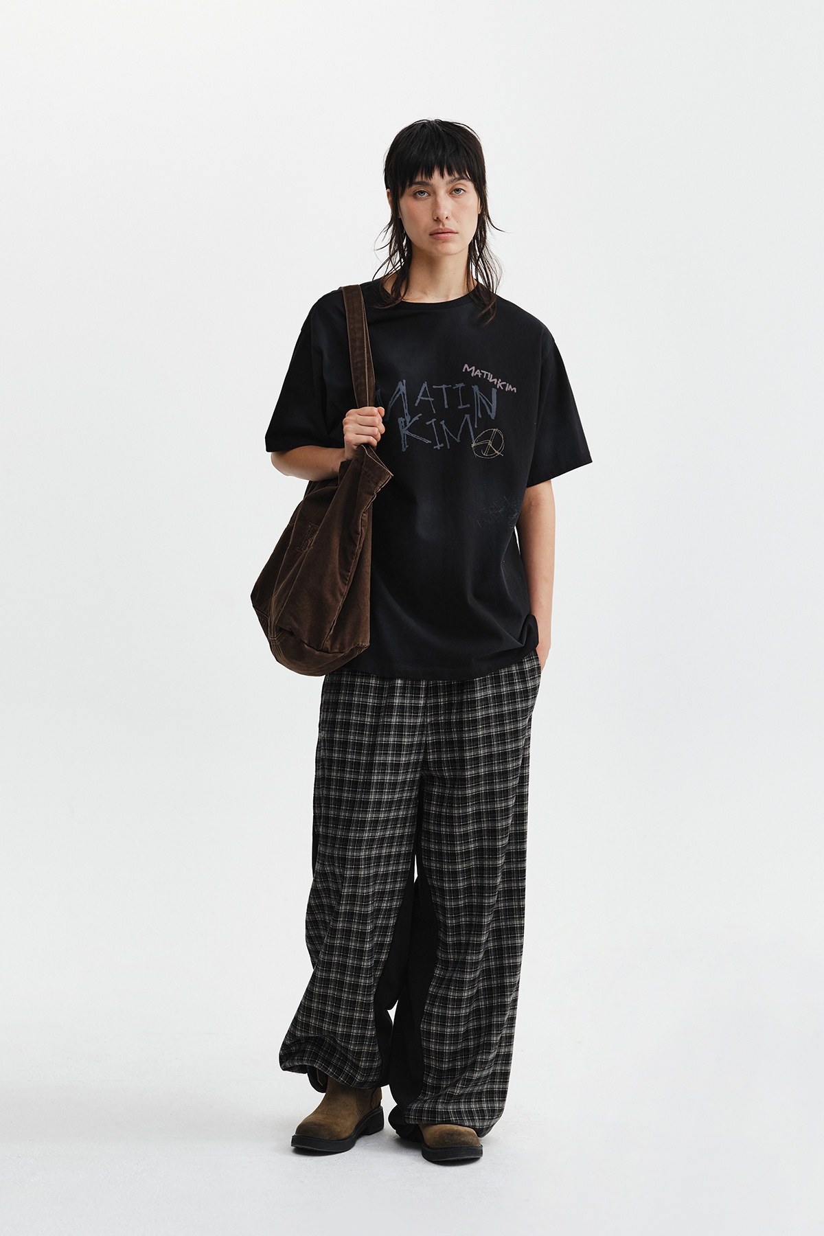 CHECK MIX JERSEY PANTS