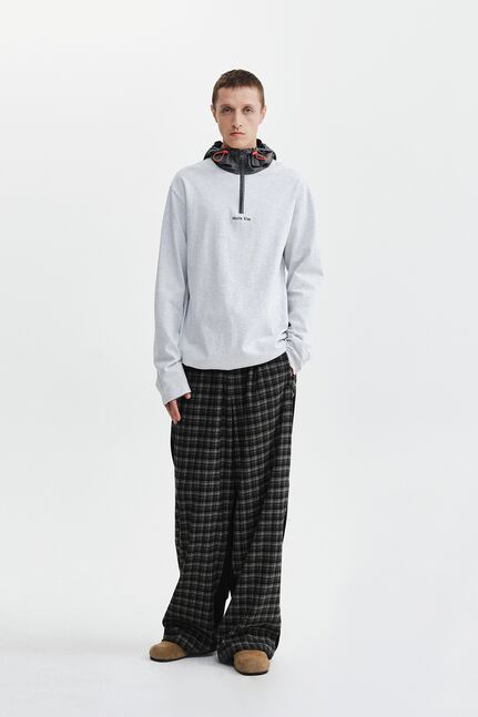 CHECK MIX JERSEY PANTS