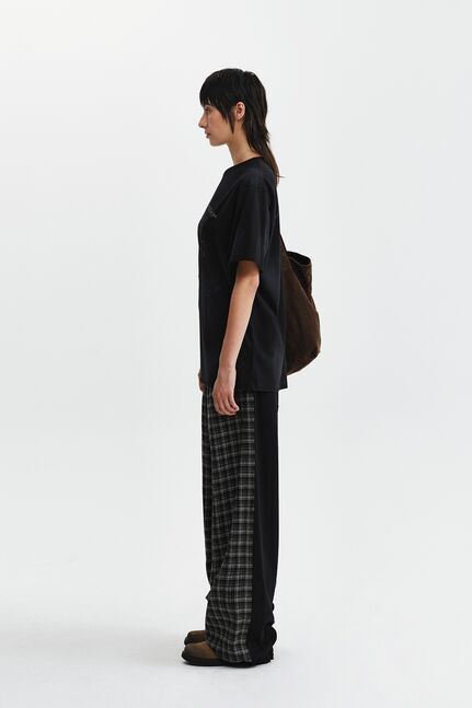 CHECK MIX JERSEY PANTS