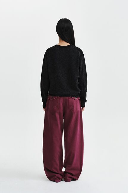 MATIN WAIST LOGO WIDE DENIM PANTS