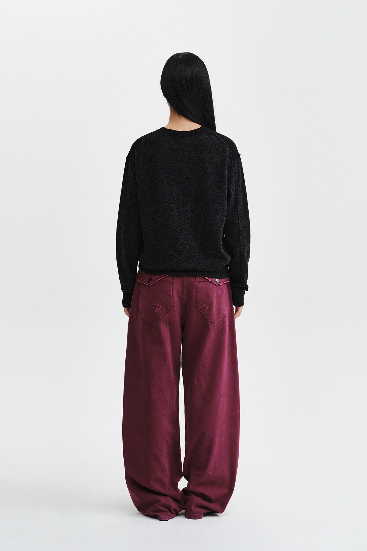 MATIN WAIST LOGO WIDE DENIM PANTS