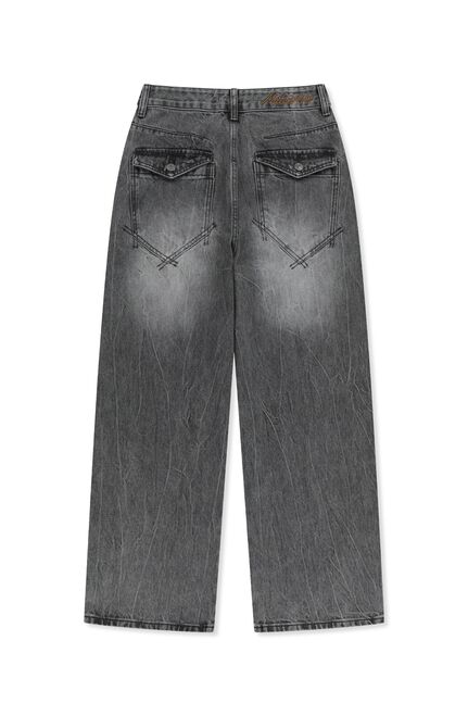 MATIN WAIST LOGO WIDE DENIM PANTS