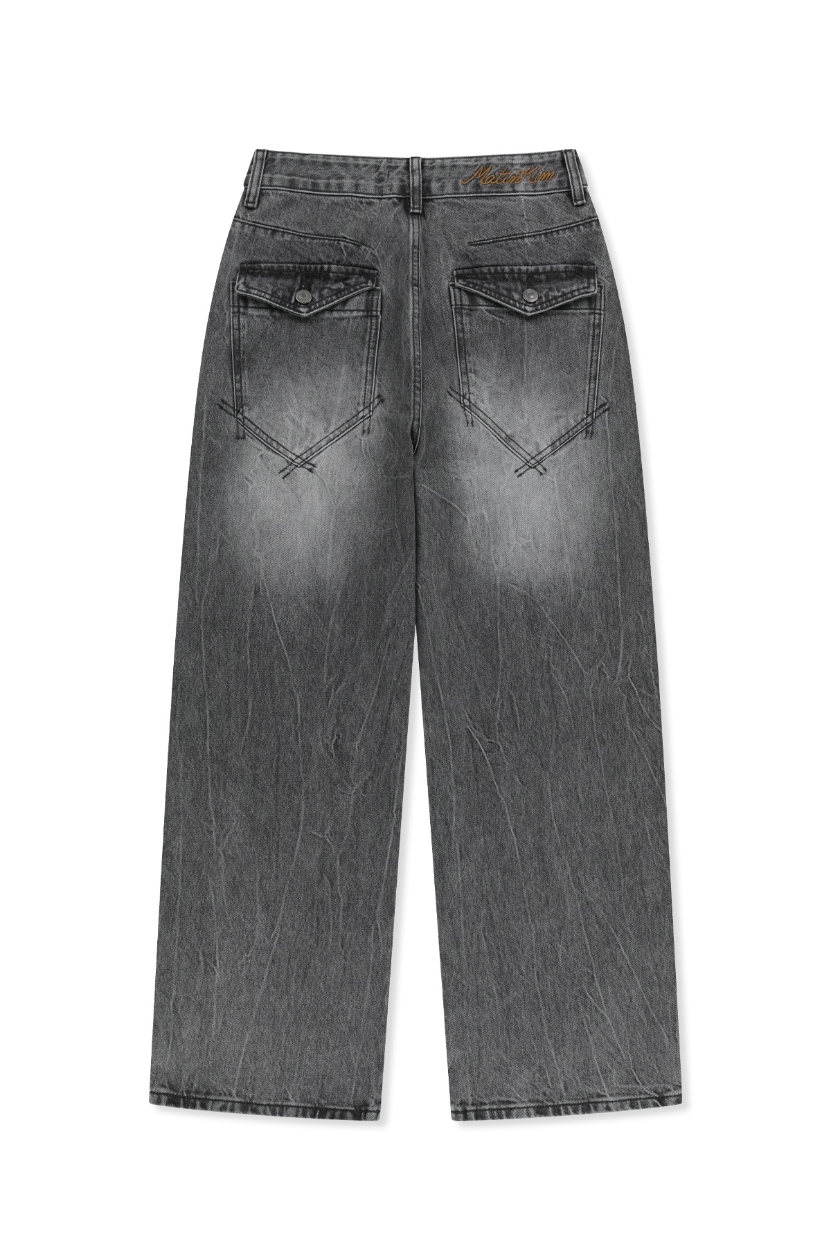 MATIN WAIST LOGO WIDE DENIM PANTS