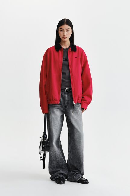 MATIN WAIST LOGO WIDE DENIM PANTS