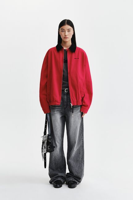MATIN WAIST LOGO WIDE DENIM PANTS