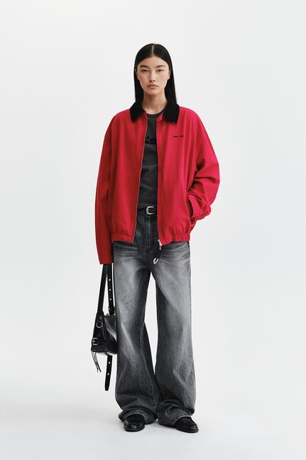 MATIN WAIST LOGO WIDE DENIM PANTS