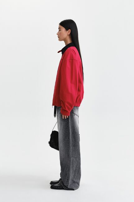 MATIN WAIST LOGO WIDE DENIM PANTS