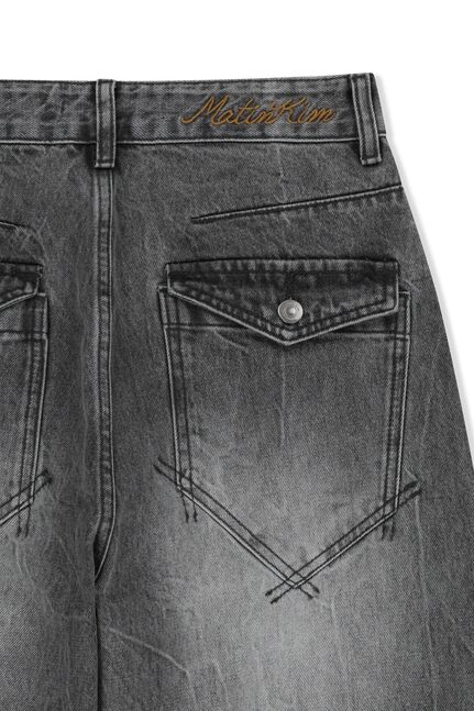 MATIN WAIST LOGO WIDE DENIM PANTS