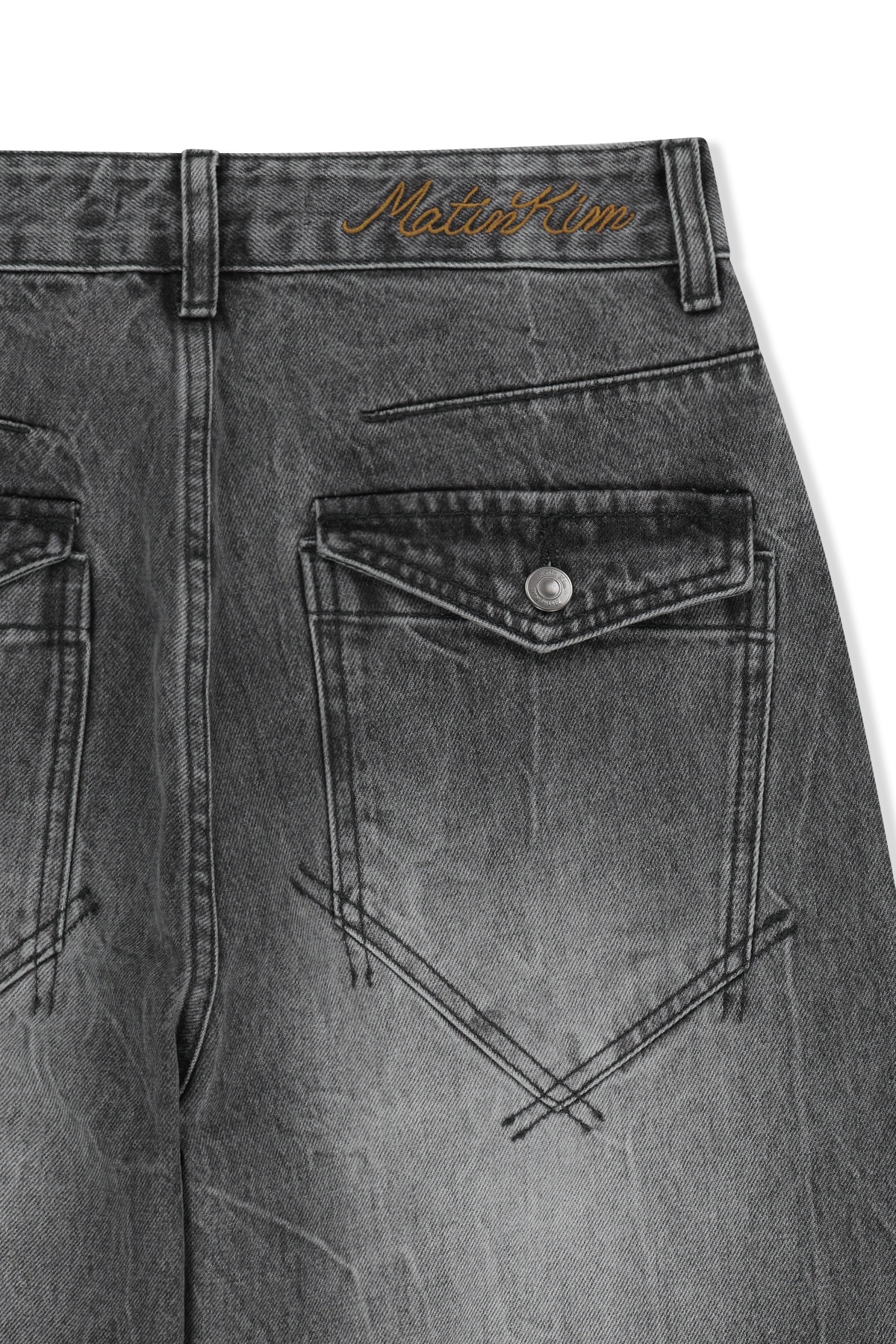MATIN WAIST LOGO WIDE DENIM PANTS