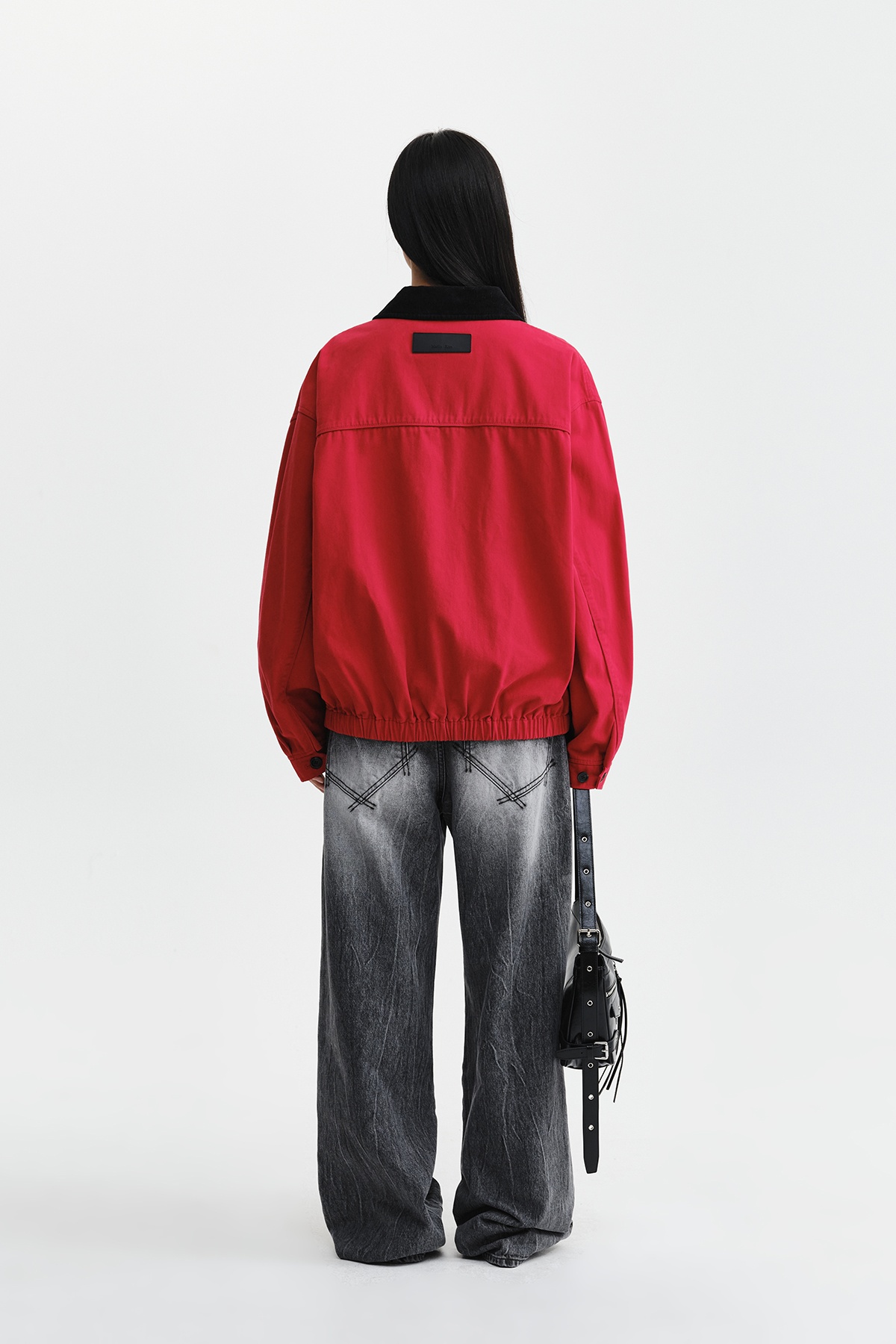 MATIN WAIST LOGO WIDE DENIM PANTS