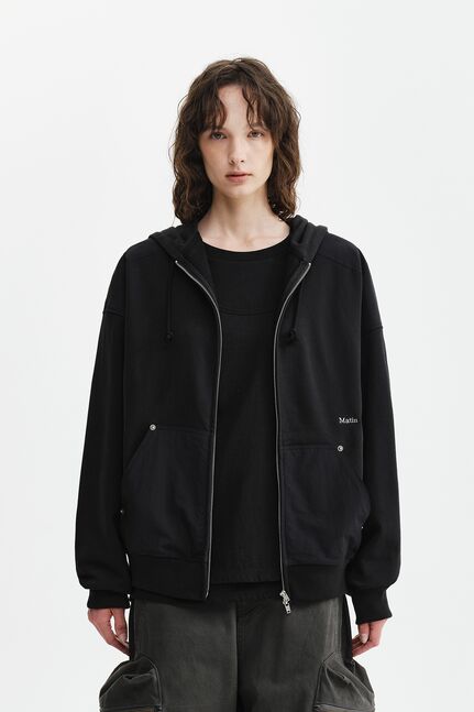 COLOR BLOCK HOODY ZIP UP