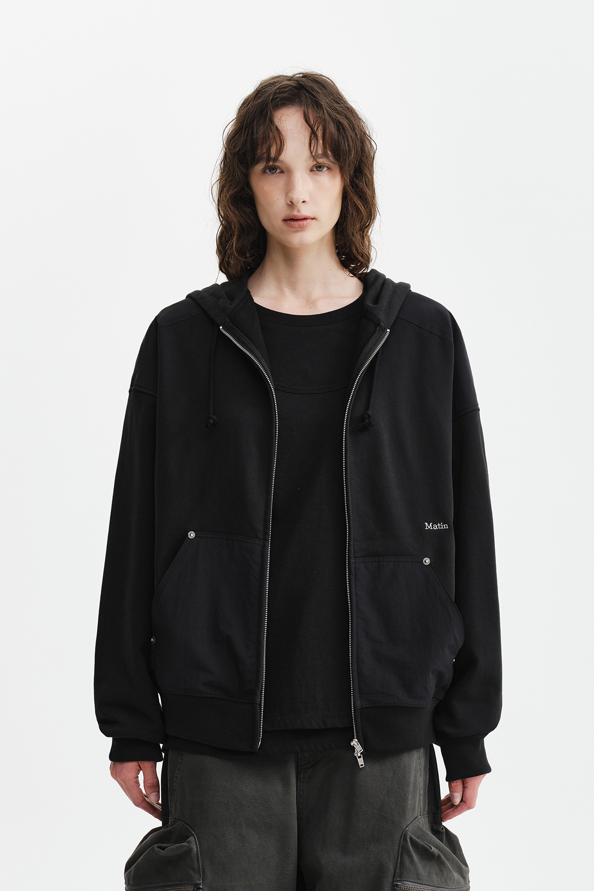 COLOR BLOCK HOODY ZIP UP