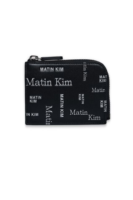 MATIN ALL-OVER LOGO HALF ROUND ZIP WALLET