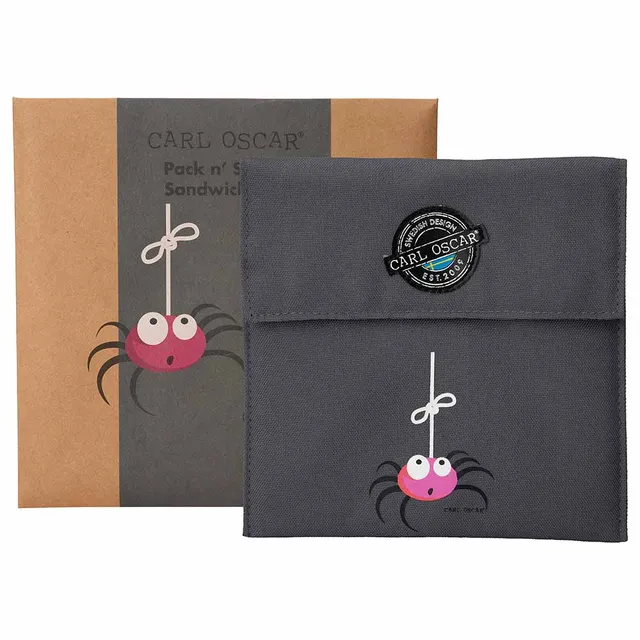 Pack n' Snack™ Sandwich Bag - Grey-Spider