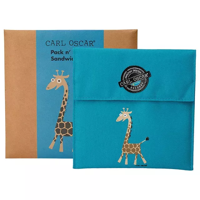 Pack n' Snack™ Sandwich Bag - Turquoise-Giraffe