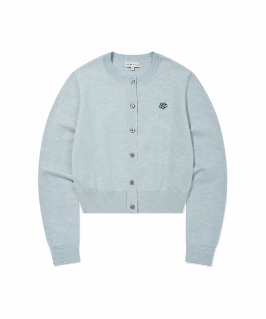 WOMEN LILY WAPPEN ROUND NECK LONG SLEEVE CARDIGAN